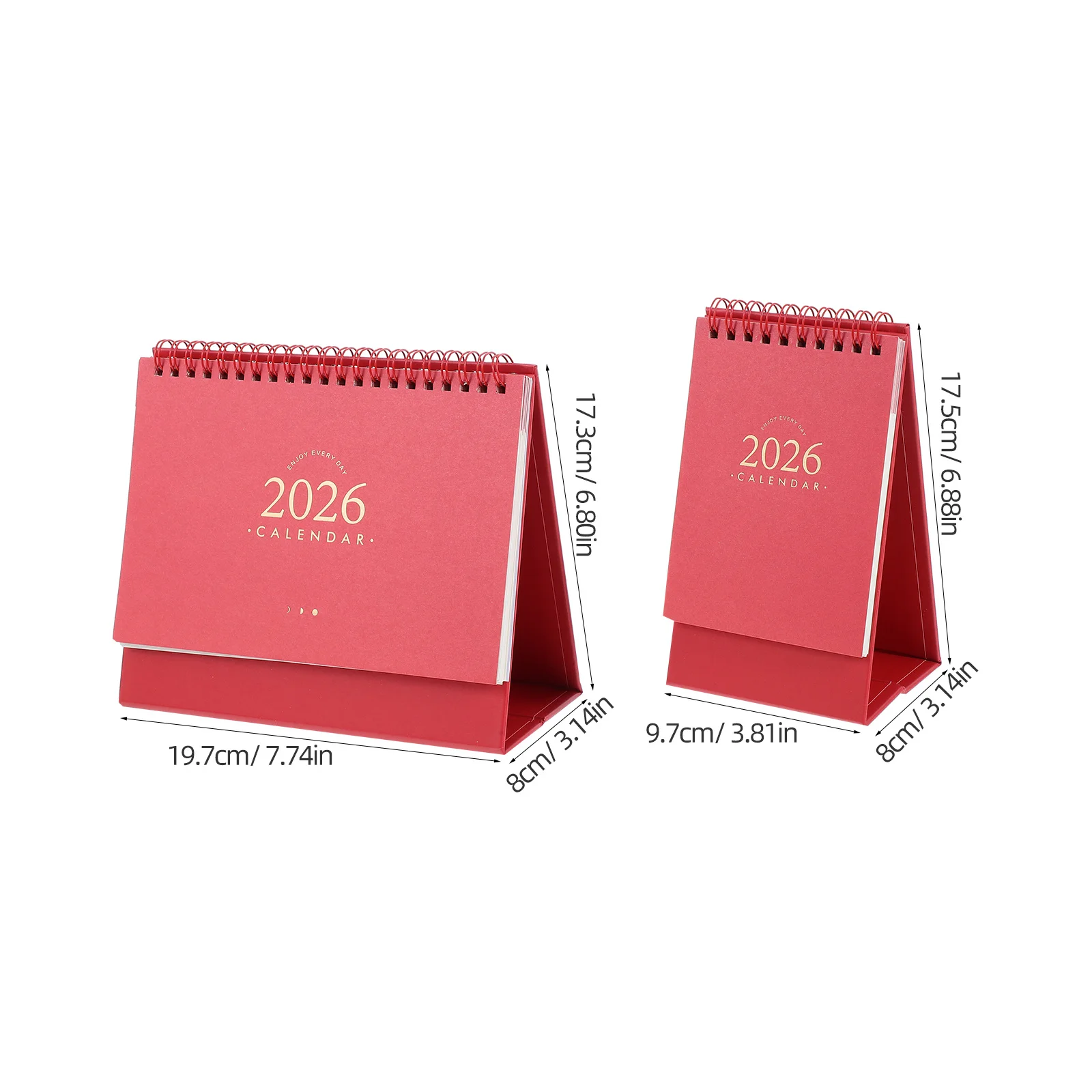 2 Stück Schreibtischkalender 2026 Vintage minimalistischer Stehpult-Flip-Kalender Tagesplaner Büro Home Study Bürokalender