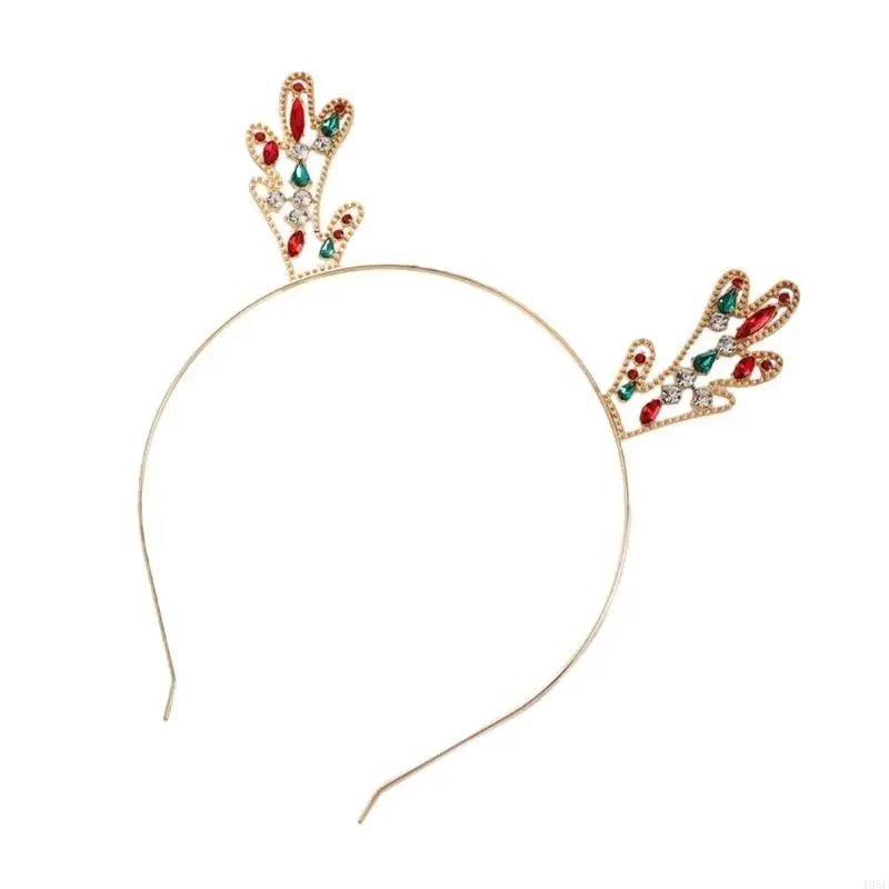195E Kersthoofdband Rendier Hoofddeksel Feestviering Hoofdaccessoire voor nieuwjaarsfeesten, kinderen tot volwassenen