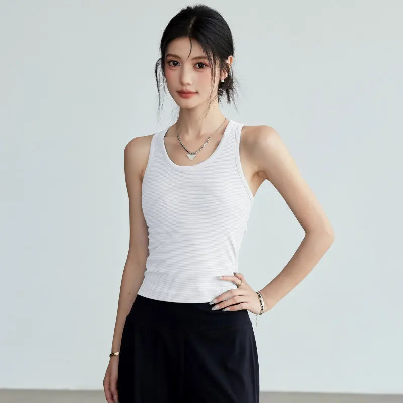 Fitness Sleeveless Vest for Women with Chest Pads High-intensity Sports Bra Shock-proof Quick-drying Running Vest Yoga Top Cloth