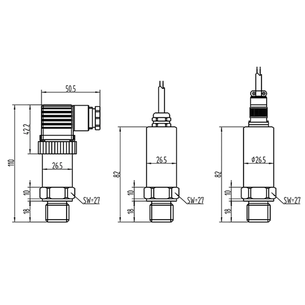 Pneumatic Pressure Hydraulic Diffusion Silicon Pressure Transmitter 4-20mA Output Constant Pressure Water Supply Pressure Sensor