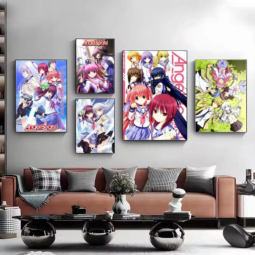 A-Angel Beats Emotional_Anime Poster HD Wall Art Aesthetic Home Decor for Living Room Bedroom Café Office Stylish Gift