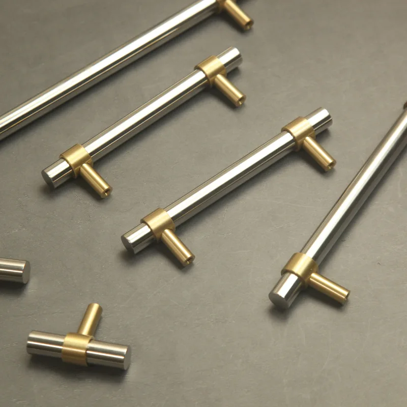 Stainless Steel Cabinet Pull Handles Silver Wardrobe Bar Handle Drawer Knob Bar Modern Simple Furniture Pull Bar Handle