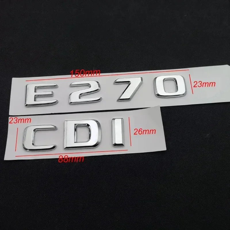 3D ABS Chrome Car For Mercedes Rear Trunk Letters Badge Sticker E270 W211 W212 E270 CDI Emblem Logo Auto Accessories