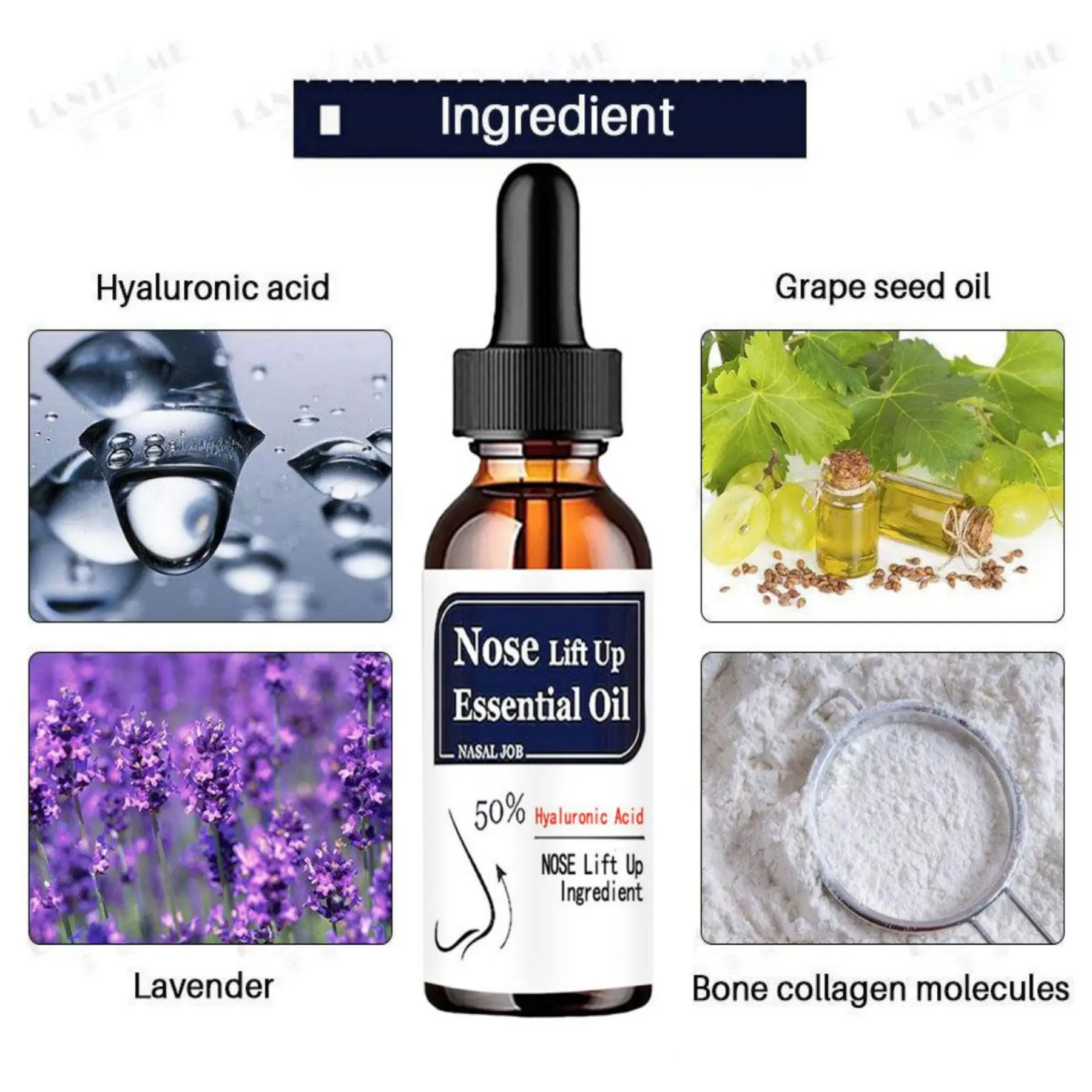 Nose Lift Up Essential Oil 50% Hyaluronic Acid Can Effectively Lift the Nose