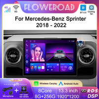 13.3 inch Android 14 For Mercedes Benz Sprinter 2018 2019 2020 2021 2022 Car Radio Video Multimedia Player GPS Navi Carplay Auto