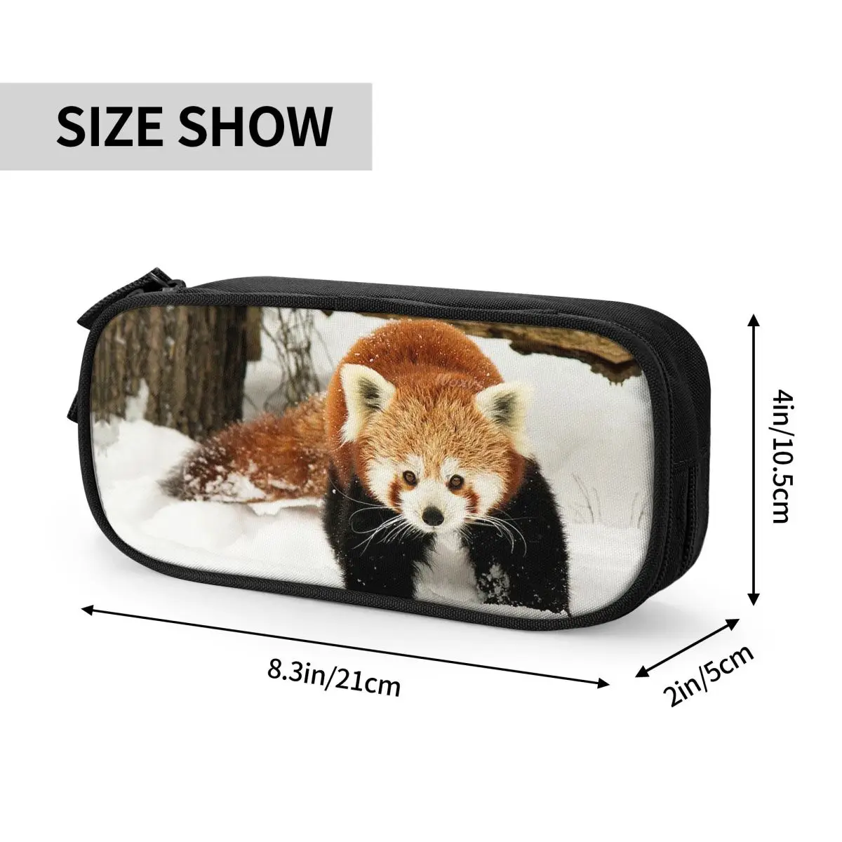 I Love Snow And You astucci per matite Panda rosso borsa portapenne per animali carini bambini astucci per matite con cerniera per materiale