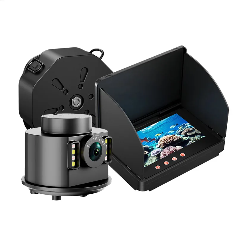 

360 ° Поворотная подводная камера-эхолот 20М HD для панорамного просмотра рыбы, необъёмная, для ловли на лодке и под льдом