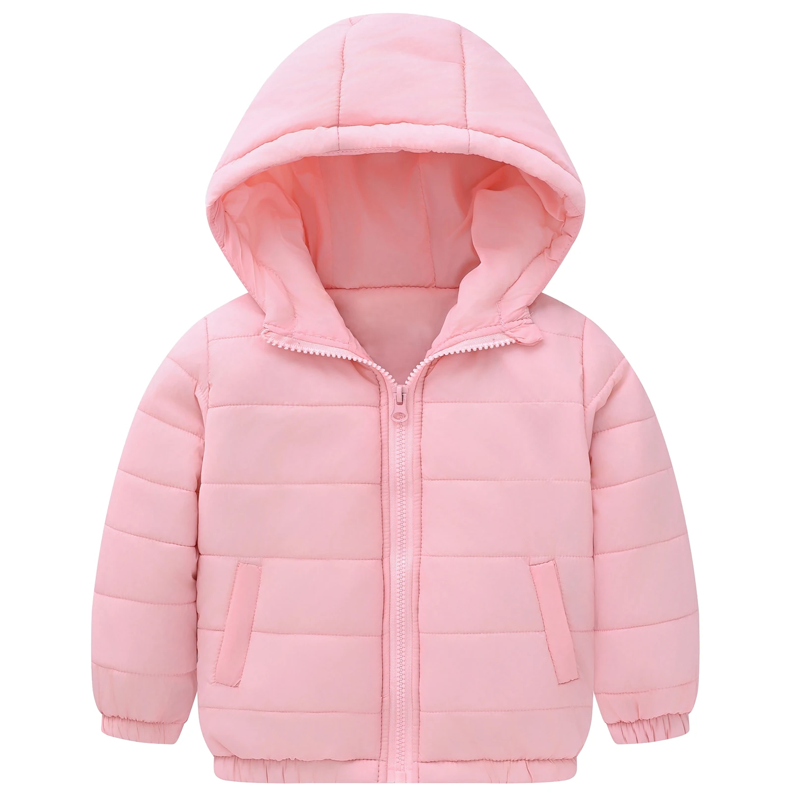 

Children's Boys Down Jacket with Hood,Windproof Warm Parka,Girls Padded Coat,Solid Color Outwear,Lightweight Kids Quilted Jacket