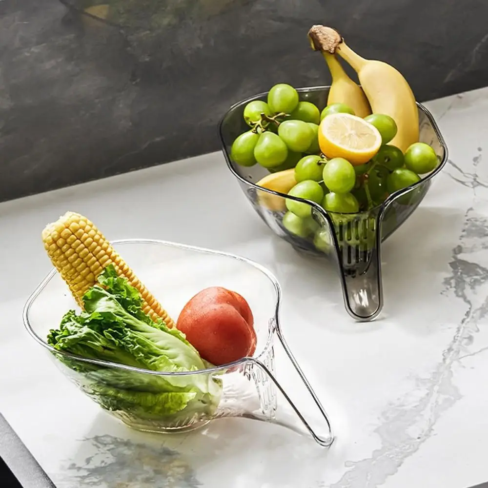 Plastic Multifunctional Drainage Basket Creative Salad Fruit Plate Draining Bowl Kitchen Vegetable Basin Household Sink