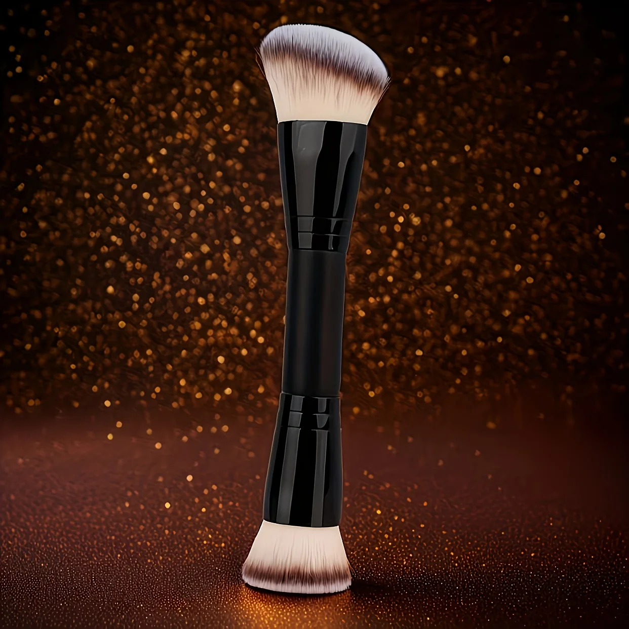 Pincel de Maquiagem Facial, um Pincel de Maquiagem Multifuncional Portátil de Duas Pontas, Pincel para Base, Pincel para Contorno, Pincel para Pó Solt