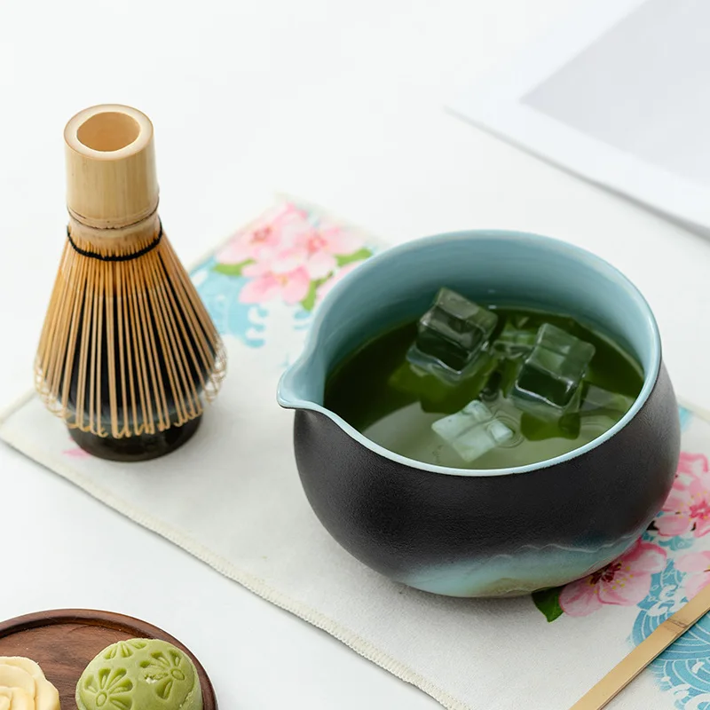 

6PCS Mountain Design Matcha 2025 New Glazed Painting Set Brush Powder Bowl Stirrer Complete Tools For Tea Lovers Premium Kit
