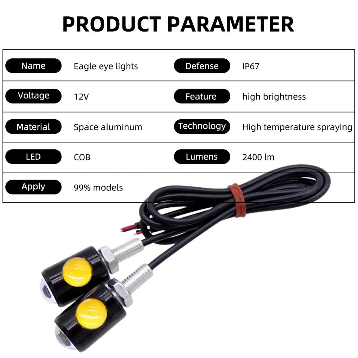 2pcs Eagle eye lamp Car signal lights Fog light Headlight hawk\'s eye Daytime running lights additional bulb motorcycle Taillight