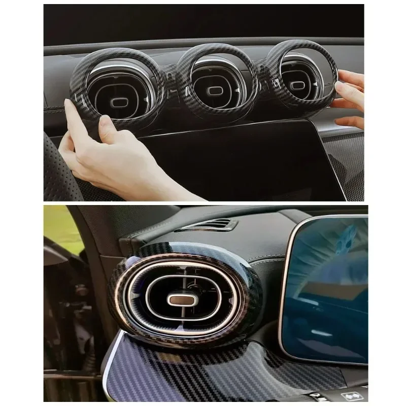

Стайлинговые молдинги для Mercedes Benz C Class W206 S206 C200 C220 C300 2022 2023 Приборная панель автомобиля AC Воздуховыпускное кольцо Крышка рамки