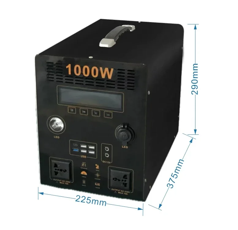 1000-Watt portable power plant solar generator for outdoor camping emergency backup