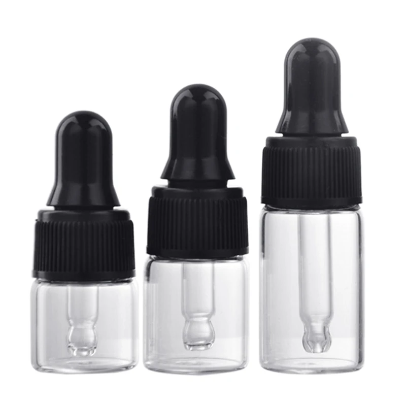 1ml/2ml/3ml Refillable Clear Mini Empty Glass Dropper Bottle Protable Travel Liquid Dispenser for Oil Eye Dropship