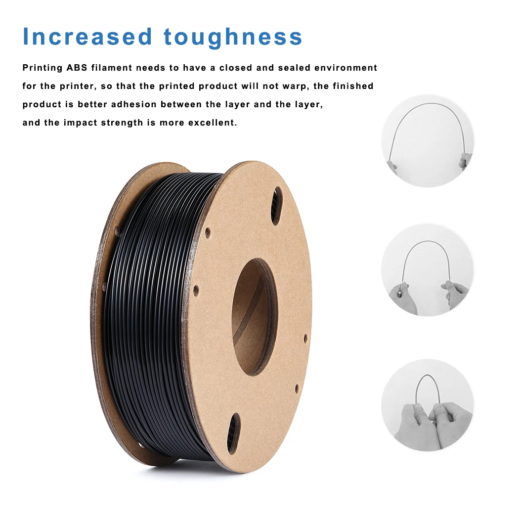 3D-Drucker-Filament ABS 3D-Druckfilament 1,75 mm Maßgenauigkeit +/- 0,02 mm, ABS 0,25 kg Schwarz – Detail 3