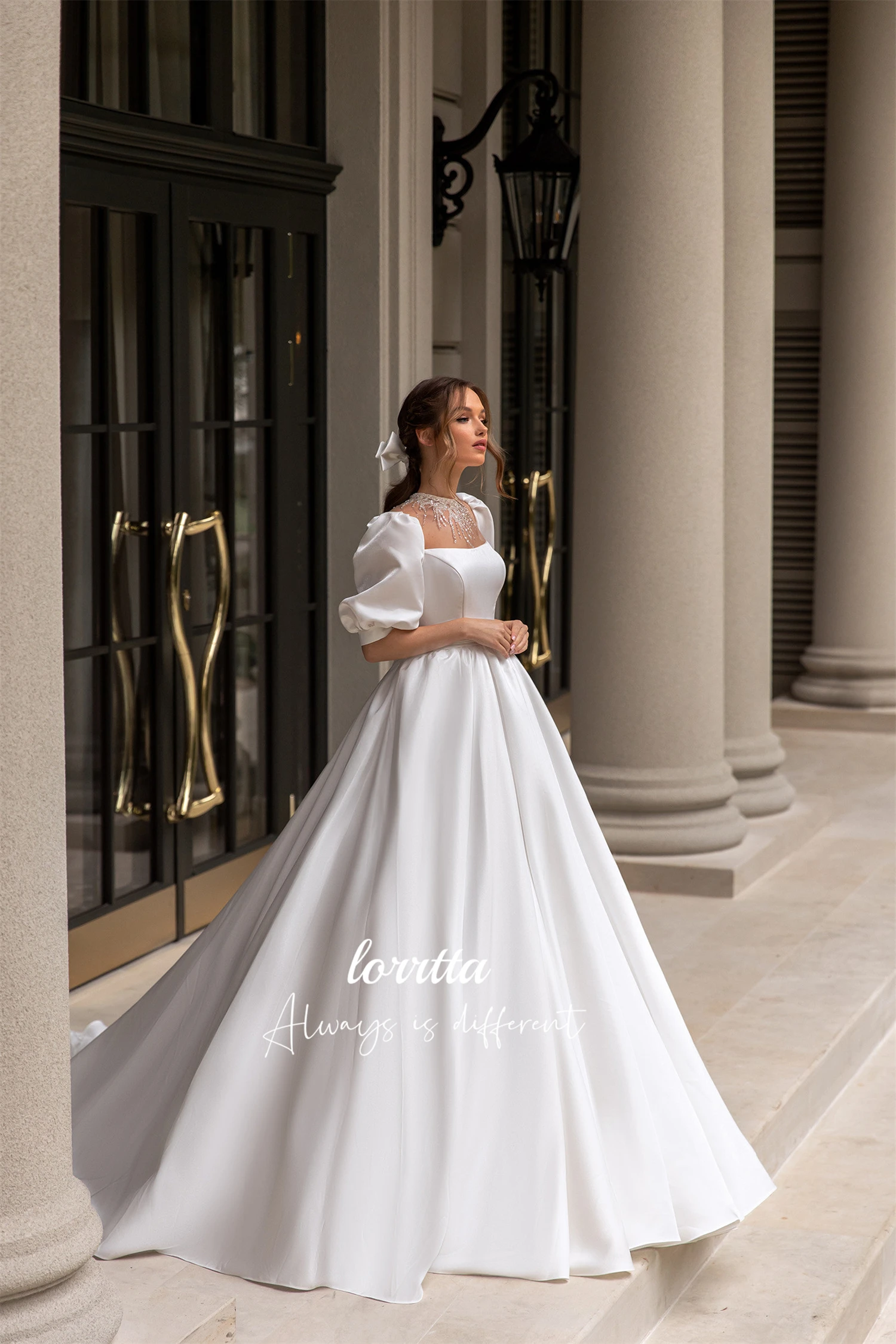 Lorrtta Wedding Dress Satin White Robe De Soiree Femmes Evening Gown Elegant Party Dresses for Women 2024 Ball Gowns Prom Gala