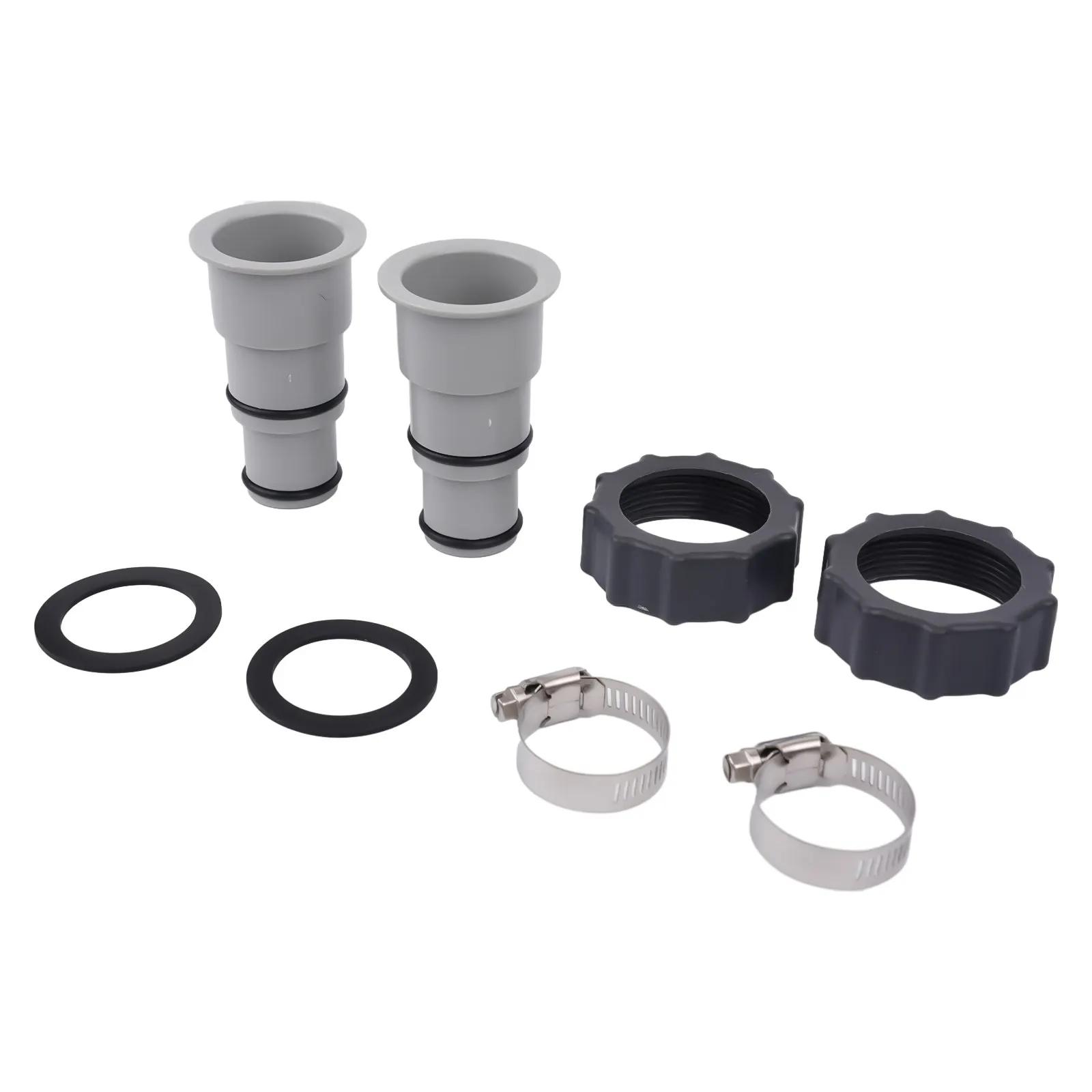 Hose Adapter for Intex Pool Converts Threaded Hoses to 1 5 and 1 25 Inch Clamp Style Leak Free Connection Easy to Use