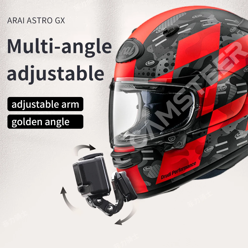خوذة دراجة نارية أسترو Gx مخصصة ، حامل ذقن لـ GoPro ، hero12 ، 10 ، 9 ، Insta360 ، X4 ، X3 ، Ace Pro ، DJI extion ، كاميرا
