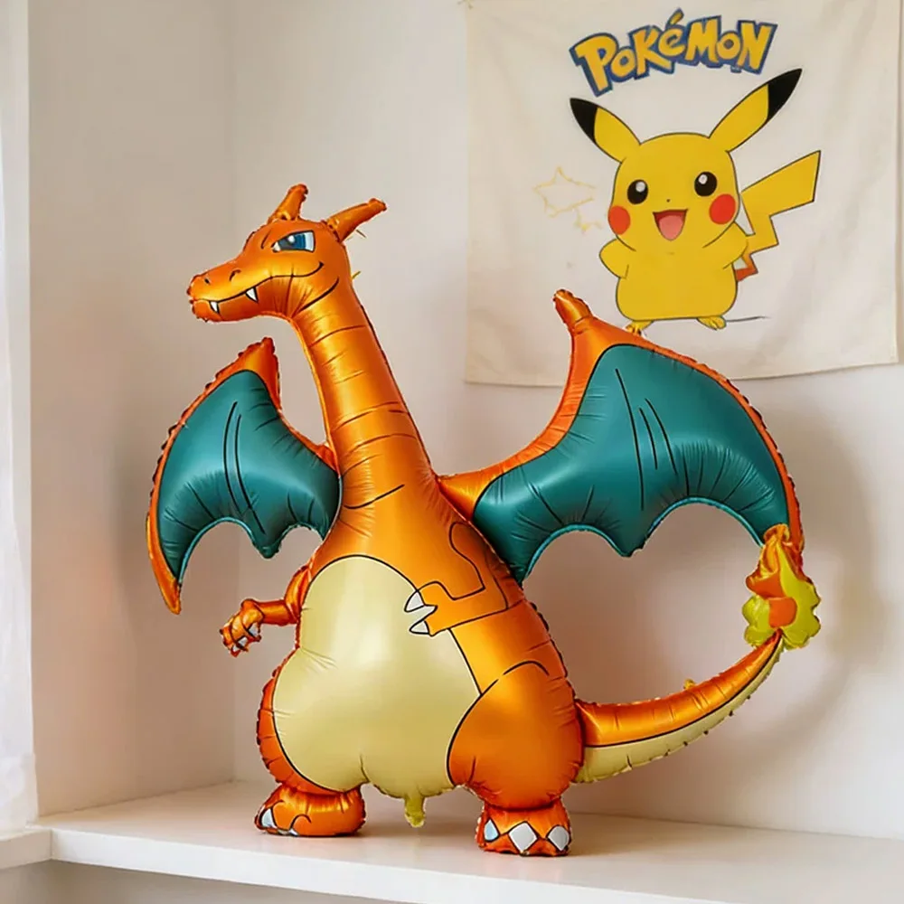 Großes Pikachu Dinosaurier Charizard Ballon-Set Happy Birthday Folienballons Party-Deko Charizard Luftballons Partyzubehör