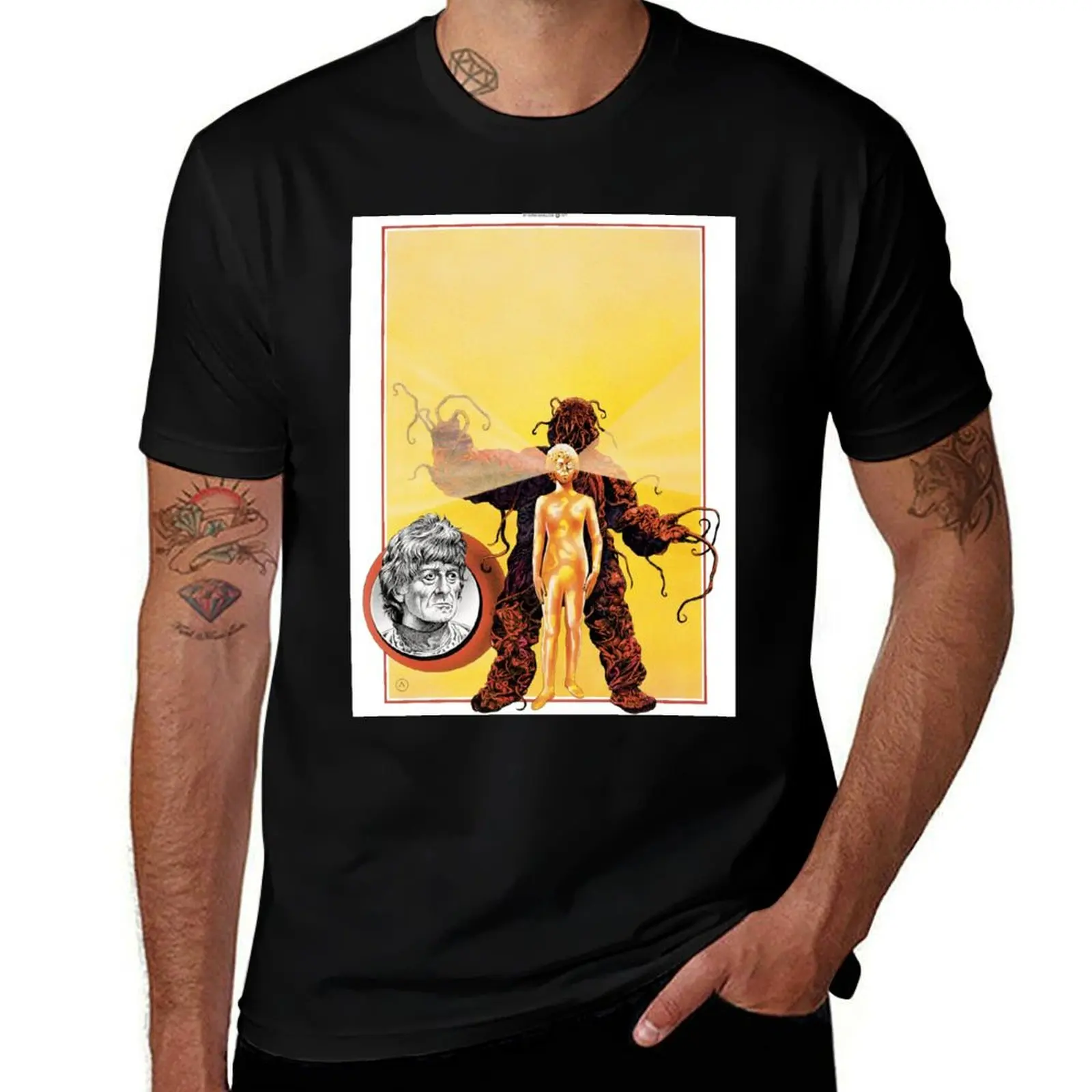 The 3rd Doctor and the Claws of Axos T-Shirt Sports Casual Short Sleeve Cotton Tee T-Shirt
