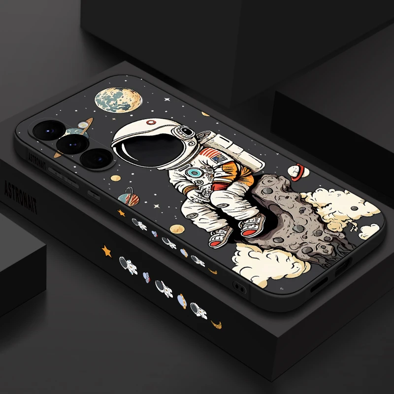 Space Astronaut Case For Samsung Galaxy S25 S24 FE S26 S23 S22 Ultra Plus A57 A37 A17 A56 A16 A36 A54 A55 A15 5G TPU Phone Cover