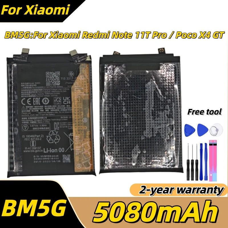 

2026 Years BN5G Battery For Xiaomi Redmi 10C Redmi 10A 5000mAh Phone Battery Replacement Bateria With Tools