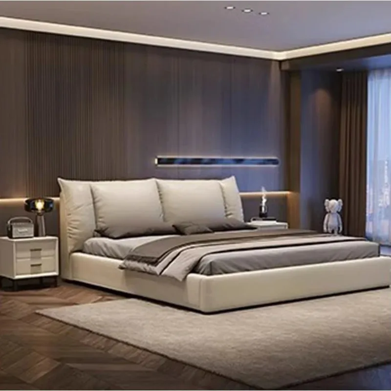 

Large Comforter Adult Bed Frames Luxury Platform Headboards Bedroom Double Bed King Size Bedframe Lit 2 Personnes Furniture Home