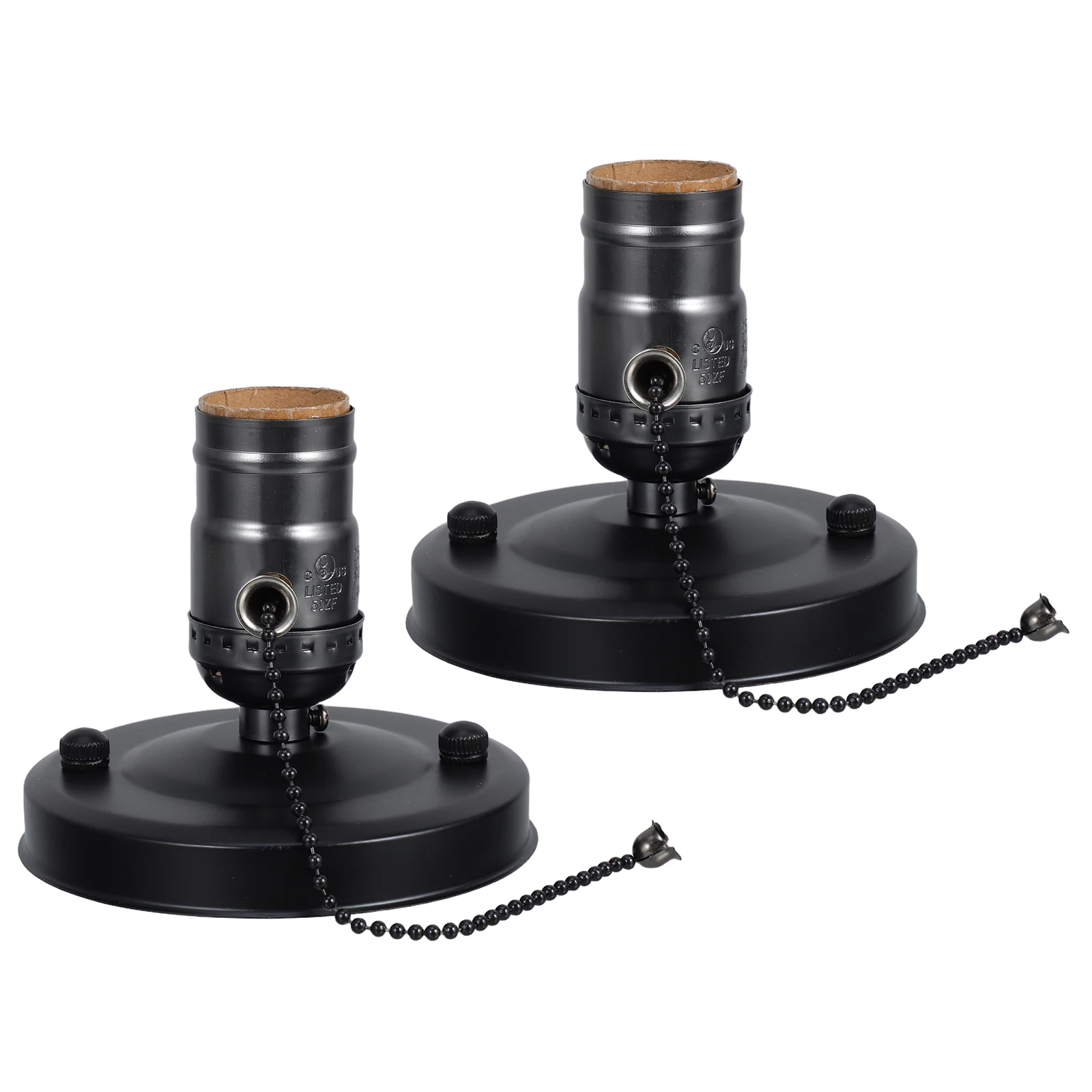 

2pcs Vintage Lamp Holder: E27 Screw Socket With Pull Chain Switch For Diy Home Decor Retro Wall Light Base Pendant Lamp Parts