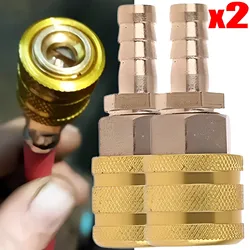 1/2pcs Solid Brass Tire Valve Clip Pump Nozzle Clamp Quick Connect Universal Air Chuck Inflator Pump Adapter Thread Connector