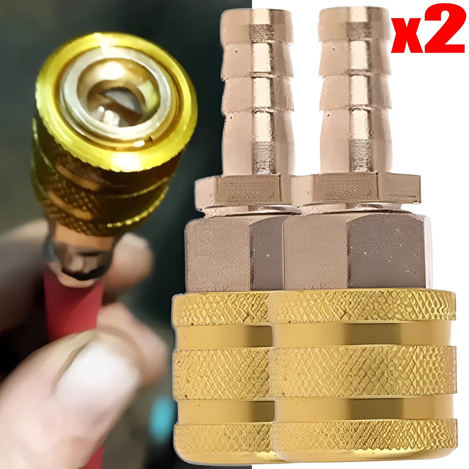 1/2pcs Solid Brass Tire Valve Clip Pump Nozzle Clamp Quick Connect Universal Air Chuck Inflator Pump Adapter Thread Connector