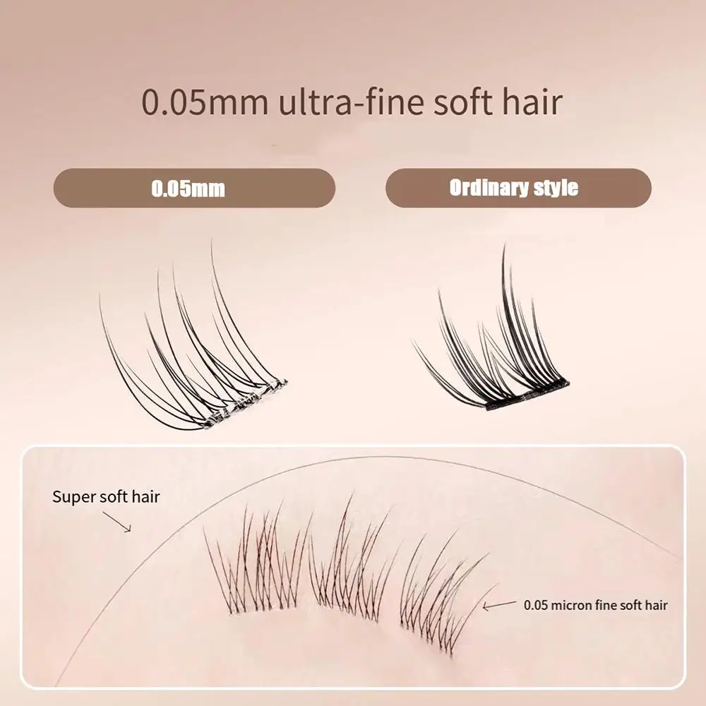 Extensão de cílios fofa, enxerto de cílios segmentados, sem cola, autoadesivo, suprimentos de beleza diy, tamanho misto, itens de uso diário