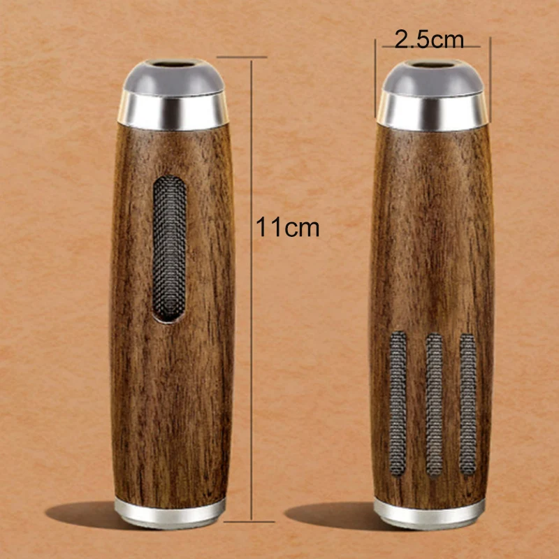 1pc Smokeless Ashtray Lazy Cigarette Holder Does Not Drop Ash Artifact Ashtray Walnut Car Ashtray with Rechargeable Lighter