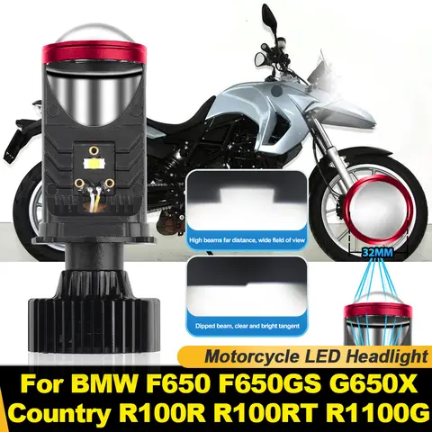 오토바이 LED 헤드 라이트 30000LM 프로젝터 렌즈 오토바이 라이트 12V BMW F650 F650GS G650X 국가 R100R R100RT R1100G