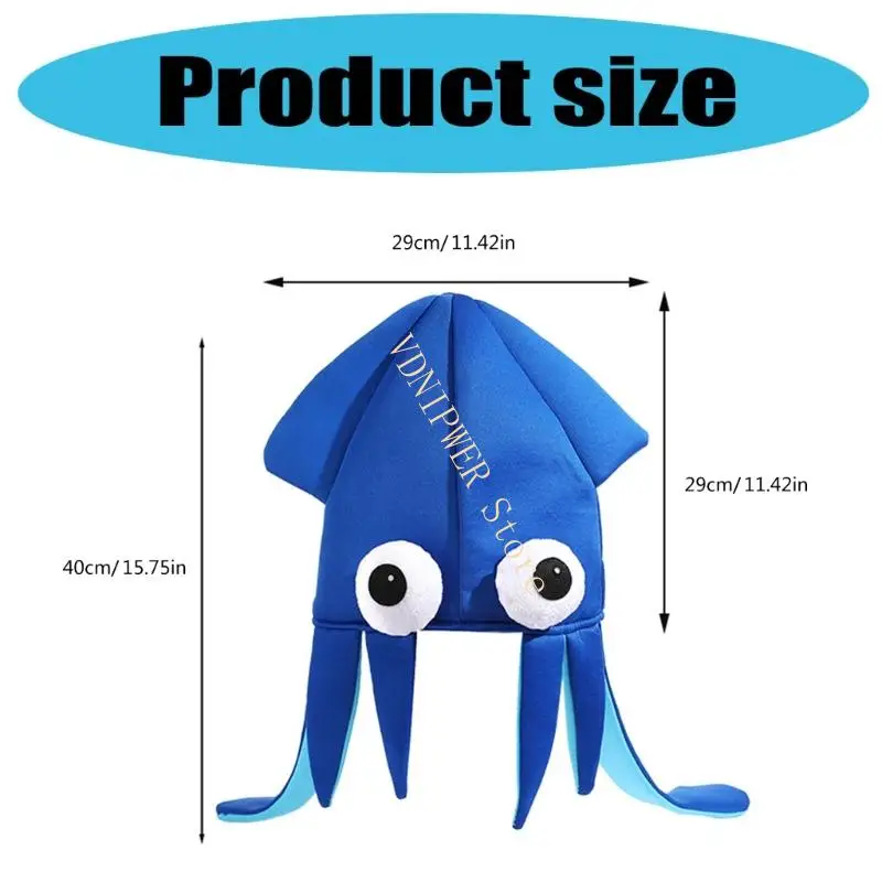 Comfortabele stoffen devilfish caps voor kostuums festivals cosplay evenement kinderen volwassenen d08e