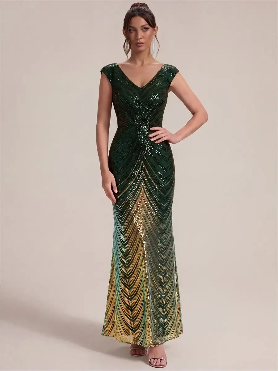 robes-de-soiree-maxi-sirene-sans-manches-a-col-en-v-et-a-paillettes-grande-taille