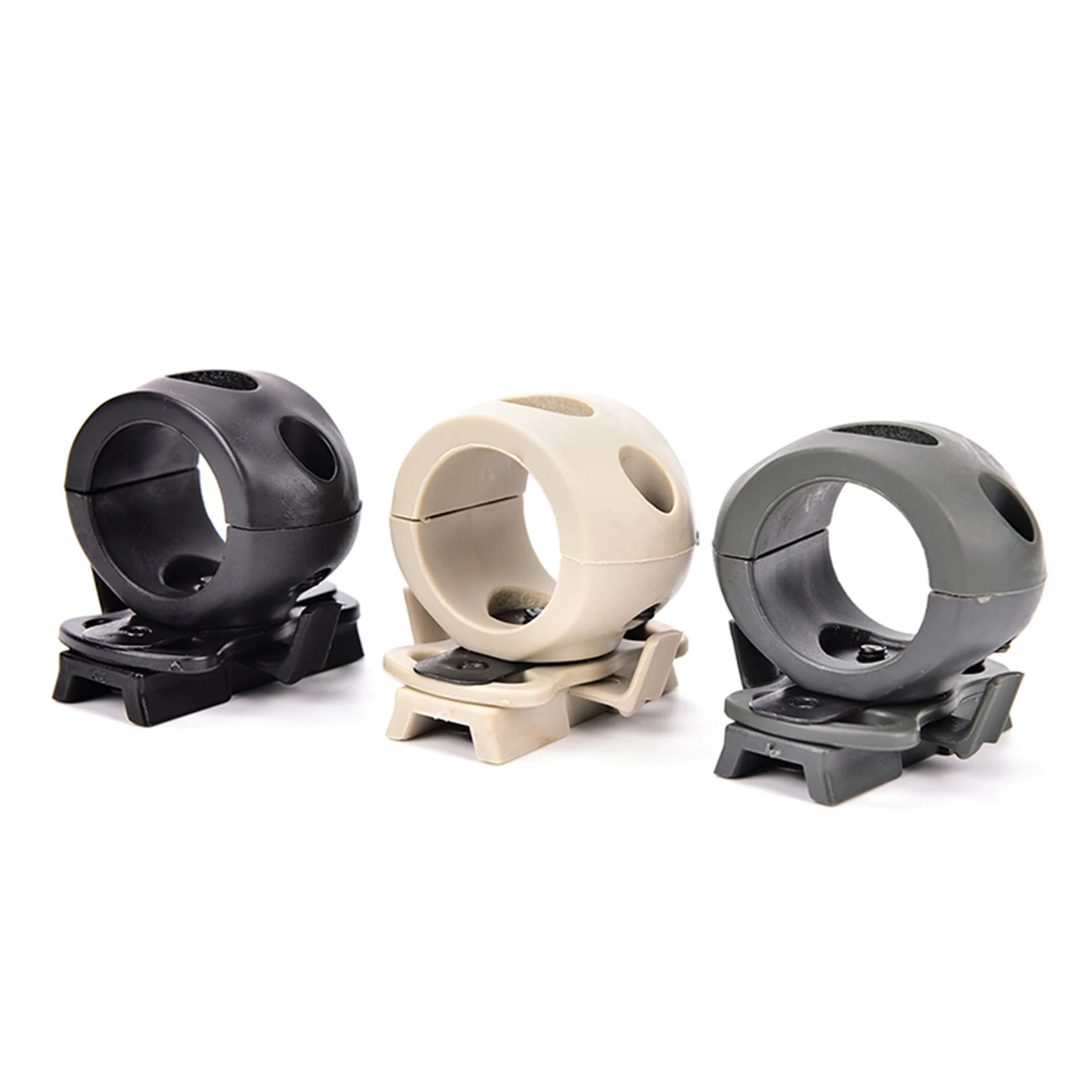 ABJN-2X Quick Release Flashlight Clamp Holder Mount For Fast Helmet Universal (FAST, MICH, IBH, Etc. With Rail Helmet) Black