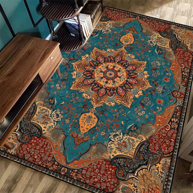 Retro Persian Large Carpet for Living Room Washable Room Decoration Home Floor Mats Bedroom Non-slip Soft Bedside Rugs Alfombra