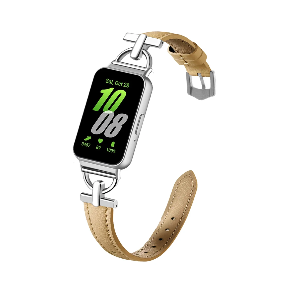 For Samsung Galaxy Fit 3 Metal+Leather Strap for Samsung fit 3 Smart Watch Accessories Wristband for Galaxy Fit 3 Bracelet Belt