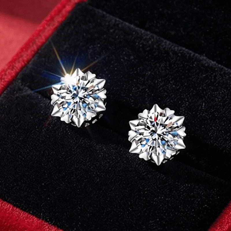 

1pair 0.5/1/2/3Carat Synthetic Moissanite Earrings Are Suitable for Everyday Wear, Formal Occasions.
