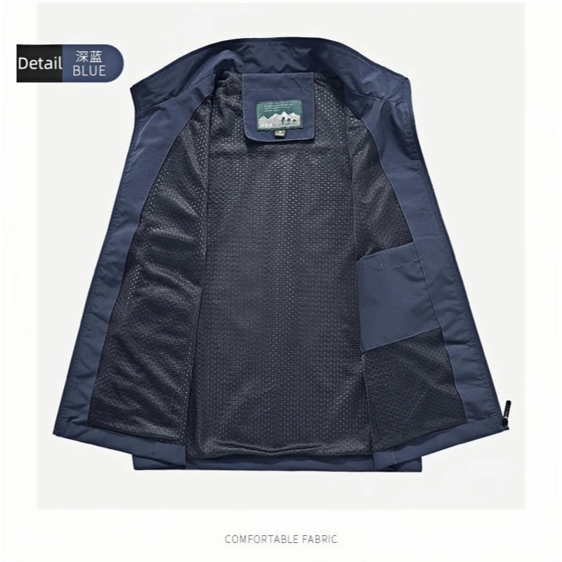 2026 Spring New Style Multi-Pocket mesh Men's Vest Outdoor Casual Photography Fishing Casual Vest Jacket Printing LOGO