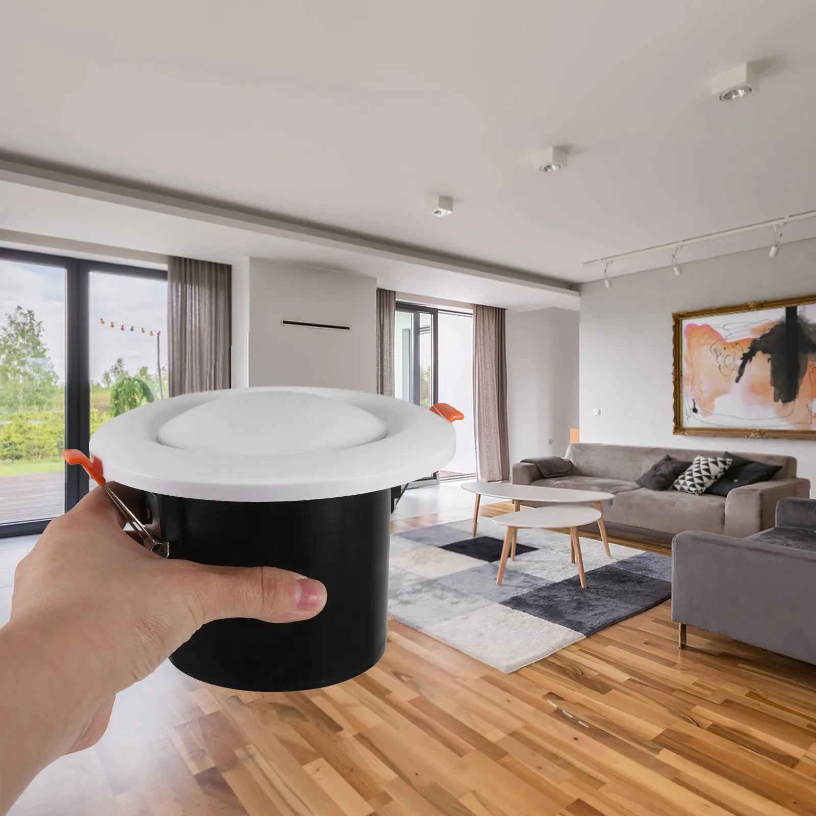 Round Air Vent ABS Ceiling Duct Cover with Spring Clips for Bathroom Kitchen Home Office Airflow Control