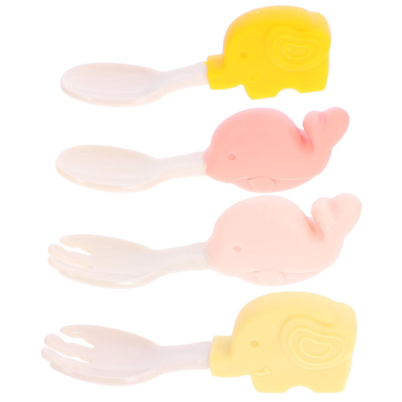 

2 комплекта, детские тренировочные ложки, вилки, удобный дизайн, безопасный для малышей, подарки для детского душа, ложки для малышей, детская ложка