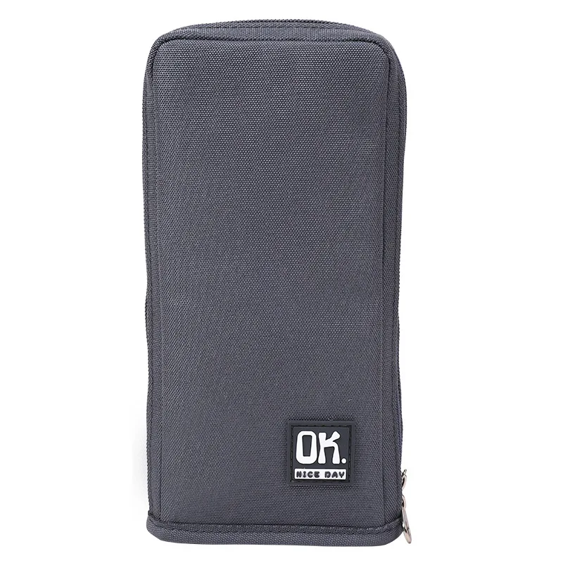 Japanese Minimalist Pencil Box Female High -value Canvas Station Vertical Pencil Bag Elementary School Student Pen Bag