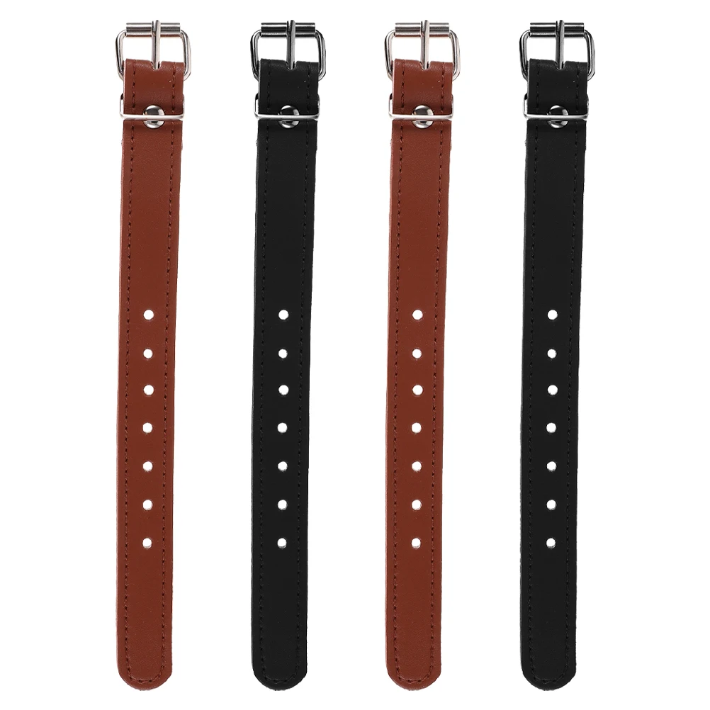 

4pcs Basket Accessories Durable PU Straps for Front Container Kids Smooth Edge Craftsmanship Thicken Bike Basket Belt Bike