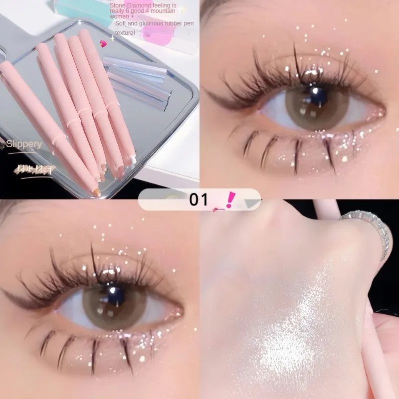 Oogschaduw Liggende Zijderups Markeerstift Koreaanse Ogen Make-Up Matte Witte Parel Hoogglans Verhelderende Glitter Oogschaduwstok