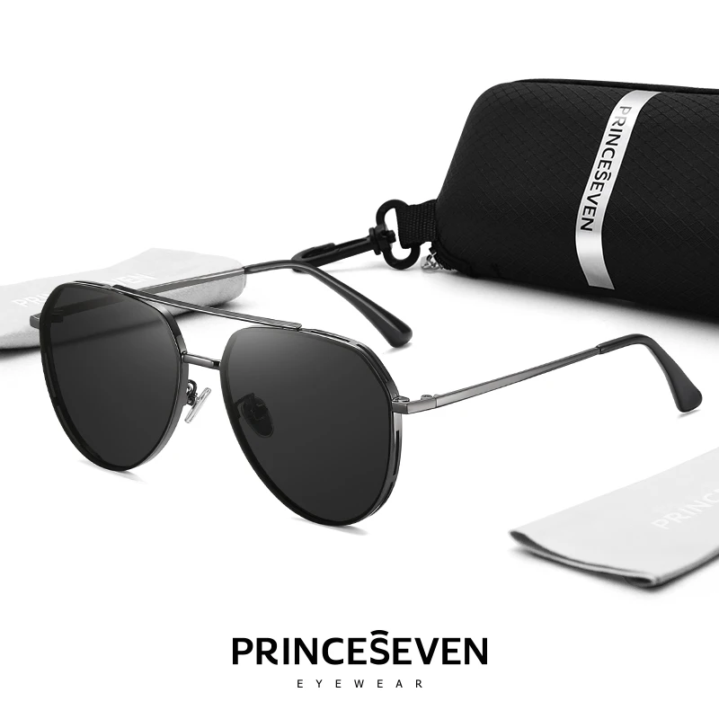 

PRINCESEVEN Vintage Pilot Sunglasses Men Polarized 2023 Driving Sun glasses Coating Lens Eyewear For Men/Wome zonnebril heren