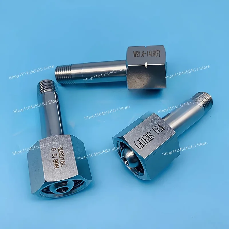 316L cylinder connector nitrogen G5/8 to NPT1/4 cylinder BS341-8 DIN477 W21.8-14 thread
