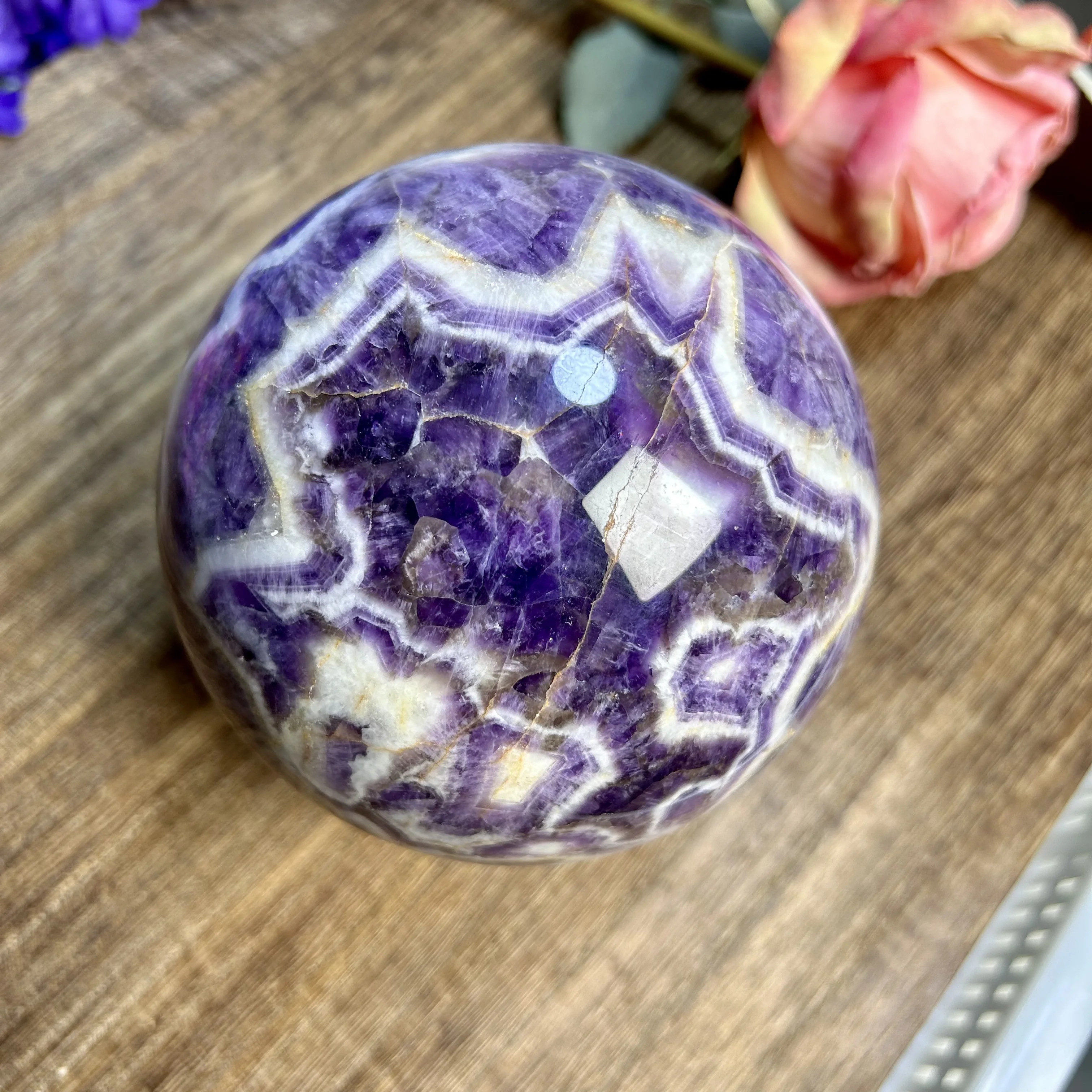 

Natural Dream Amethyst Quartz Crystal Sphere Reiki Healing Home Decor Crystal Crafts 1940g 107mm 2th