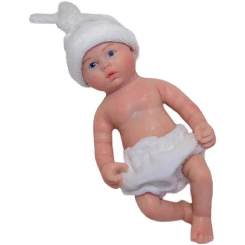 Muñeca Reborn realista hecha a mano, muñeco de silicona de platino completo, pintada, regalo para niños, 15CM